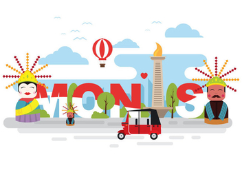Bright and Fun Monas Illustration - Free vector #389219
